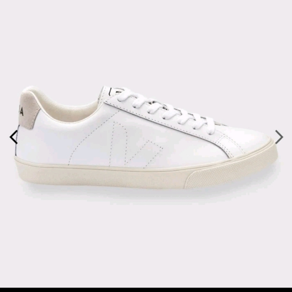 VEJA Womens White Leather Logo Minimalist Premium Italian Sneakers 8